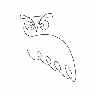 "One Line Drawing of an Owl: A Minimalist Approach to Silent Beauty"