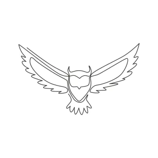 "Minimalist One Line Owl Drawing: Capturing Nocturnal Mystery in Simple Art"