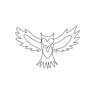 "One Line Owl Drawing: A Minimalist Approach to Capturing Quiet Strength"