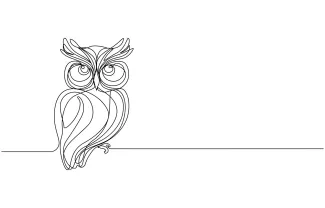 "Minimalist Cute Owl Drawing: A Simple Single-Line Study of Adorable Shapes"