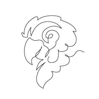 "One Line Abstract Parrot Art: A Simplified Approach to Vibrant Bird Forms"