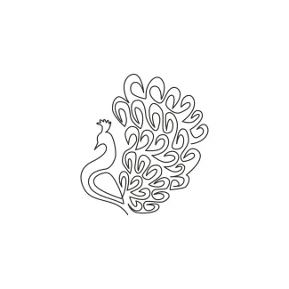 "One Line Peacock Drawing: A Minimalist Approach to Elegance and Ornate Beauty"