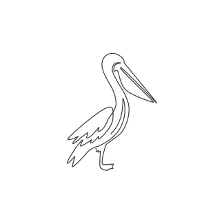 "One Line Pelican Drawing: A Minimalist Approach to a Distinctive Waterbird"