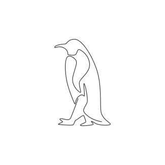 Funny Penguin South Pole Bird "Minimalist One Line Penguin Drawing: A Simple and Playful Art Approach"