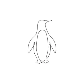 Penguin Arctic Bird "Minimalist One Line Penguin Drawing: A Simple Approach to Capturing Their Unique Form"