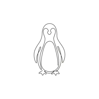 Funny Penguin "One Line Penguin Drawing: A Minimalist Approach to Capturing Playful Charm"