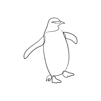 Penguin "Minimalist One-Line Penguin Drawing: Capturing Playfulness in Simple Art"