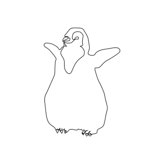Penguin Penguin One Line Sketch: An Easy Way to Practice Animal Drawing Basics