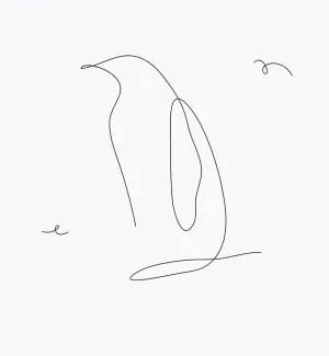 Penguin "Minimalist Penguin Art: A One Line Approach to Recognizable and Charming Bird Forms"