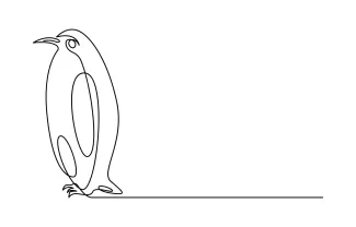 Penguin "One Line Penguin Art: A Minimalist Study of Classic Bird Proportions"