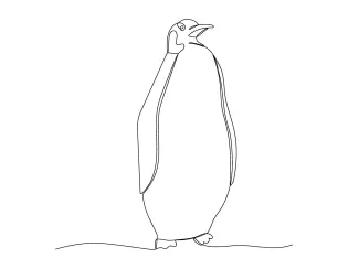 One line penguin One Line Penguin Drawing: Easy Animal Shape Practice for Beginners
