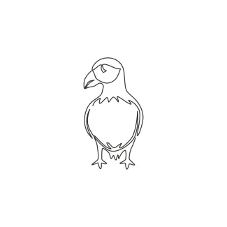 "Minimalist One Line Puffin Drawing: Capturing a Coastal Explorer in Simple Art"