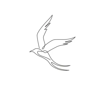 Beauty Swallow Bird "Minimalist One Line Swallow Drawing: Capturing Elegance in Motion"