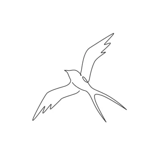 "One Line Swallow Drawing: A Minimalist Representation of Playful Flight"