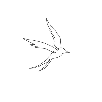 Swallow Cute Bird "One Line Swallow Drawing: A Minimalist Study of Speed and Elegance"