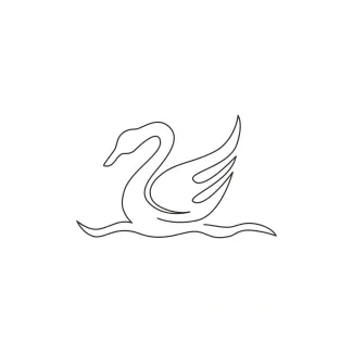 Beauty Swan "Minimalist One Line Swan Drawing: A Simple Illustration of Elegance and Grace"