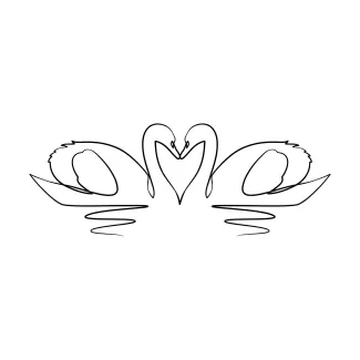 Swan "Minimalist One-Line Swan Drawing: A Simple Approach to Majestic Water Birds"