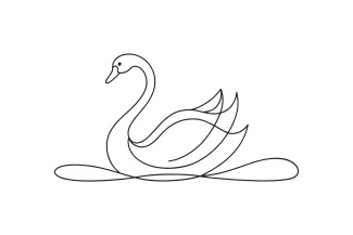 Swan bird "One Line Swan Drawing: A Simple Study of Elegance and Proportions"