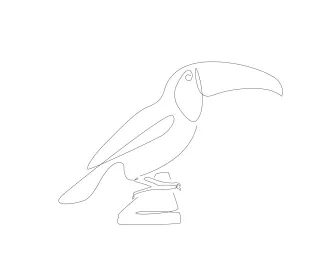 "One-Line Toucan Drawing: A Minimalist Study of a Majestic bird"