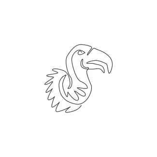 Large Vulture Scavenging Bird Of Prey One Line Vulture Drawing: Learn the Shape of a Large Scavenger Bird Easily