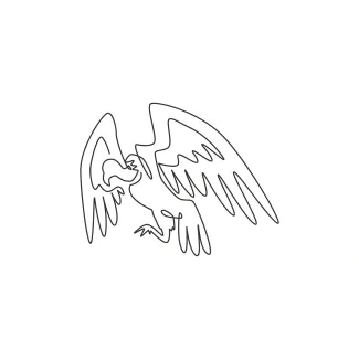 Scary Vulture Big Bird One Line Scary Vulture Drawing: Learn Bold Shapes in a Simple Drawing Style