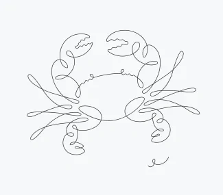 Crab sea creature Draw a Sea Crab Using One Line to Practice Minimal Shapes and Clear Design