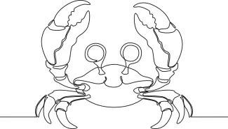 Draw a Crab with Big Claws Using One Line for Fun Shape Exploration