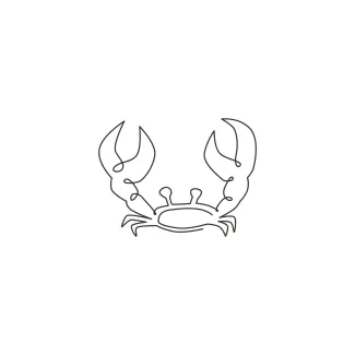 Cute crab with big claw Cute One-Line Crab with Big Claw to Practice Proportions and Visual Balance