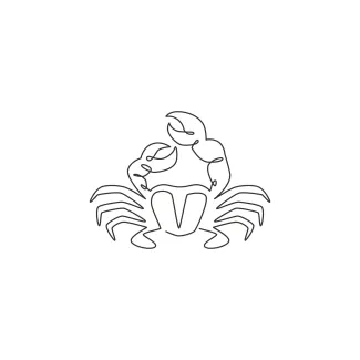 Cute little crab One-Line Cute Little Crab Drawing for Learning Tiny Details with Simple Lines