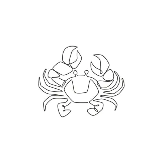 Little crab with big claw Draw a Tiny Crab with a Large Claw Using a Single Line to Boost Visual Skills