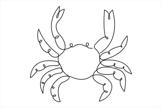Explore Sea Life with a One-Line Crab Drawing for Creative Learning