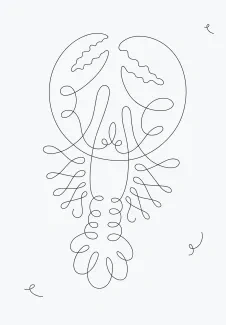 Lobster crayfish Drawing a Lobster Crayfish with One Line: A Beginner-Friendly Artistic Challenge