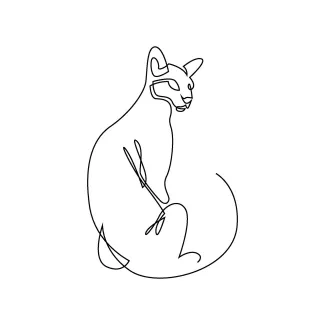 Abstract One Line Cat Art – Creative Drawing for Imaginative Minds