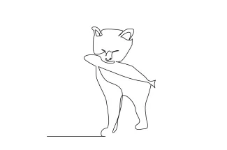 Cat Catches Fish in One Line – Learn Action Drawing with Simple Shapes