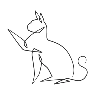 Simple Line Art Cat – Draw Common Pets with One Continuous Line