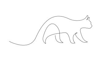 One Line Cat Sitting on the Floor – Simple Drawing to Boost Focus and Skills