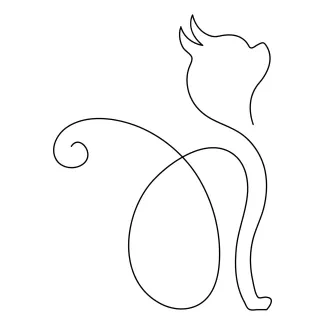 One Line Cat Sketch – Explore Simplicity with This Minimal Animal Drawing