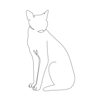 Sweet One Line Drawing of a Kitten to Build Gentle Drawing Skills