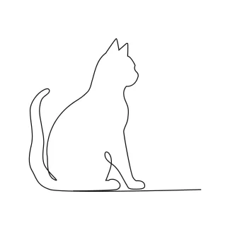 Simple Single Line Art of a Kitten Exploring to Encourage Observation