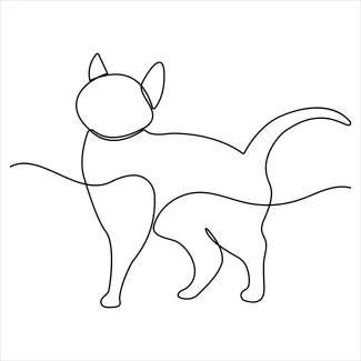 Easy Cat Drawing with One Line – Great for Creative Play and Art Basics