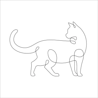 Abstract Cat in One Line – Explore Creative Shapes and Simple Drawing