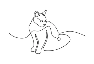 Simple Cat Drawing for Beginners – Create Art Using a Single Line