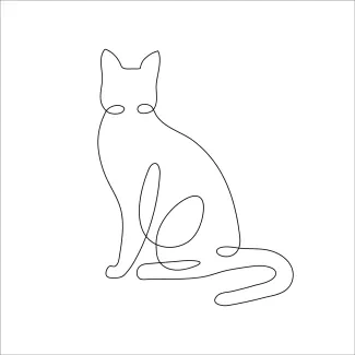 Abstract  Line Cat Art – Explore Shapes and Creativity with Minimal Drawing