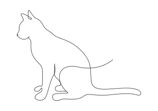 Easy Cat Drawing in One Line – Great for New Artists and Animal Lovers
