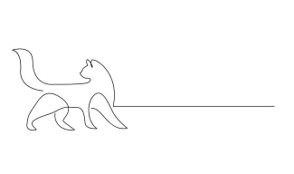Simple Cat Drawing with One Line – Great for Relaxing and Creative Art Time