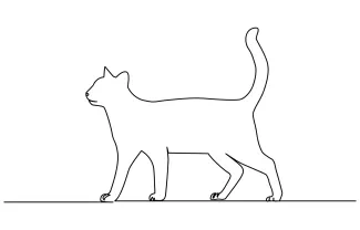  Line Cat Drawing for Beginners – Practice Pets with Easy and Relaxing Lines