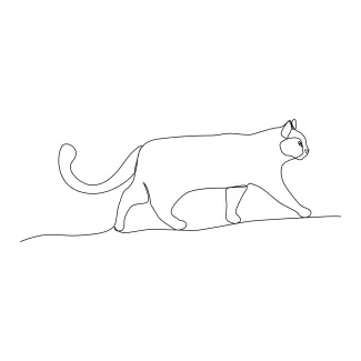 "Minimalist Cat Art: Learn to Sketch a Feline with One Continuous Stroke"