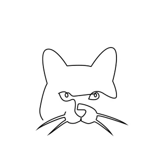 "Single Line Art: Sketching a Cat’s Iconic Shape with Ease"