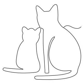 "Minimalist Art: Drawing Two Cats with One Continuous Line"