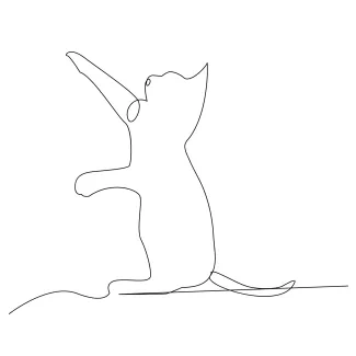  Line Drawing of a Cat for Practicing Clean and Simple Animal Shapes